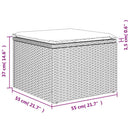 haveskammel med hynde sort 55x55x37 cm polyrattan