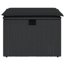 haveskammel med hynde 55x55x37 cm polyrattan sort
