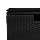 haveskammel med hynde 55x55x37 cm polyrattan sort