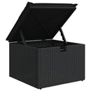 haveskammel med hynde 55x55x37 cm polyrattan sort