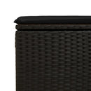 haveskammel med hynde sort 55x55x37 cm polyrattan