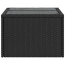 havebord med glasplade sort 55x55x37 cm polyrattan