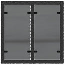 havebord med glasplade sort 55x55x37 cm polyrattan