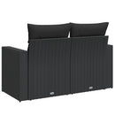 havesofa med hynder 2-personers sort polyrattan