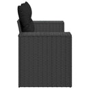 havesofa med hynder 2-personers sort polyrattan