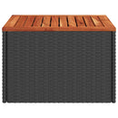 havebord sort 55x55x37 cm polyrattan og akacietræ