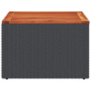 havebord sort 55x55x37 cm polyrattan og akacietræ