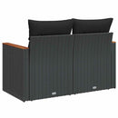 havesofa med hynder 2-personers sort polyrattan