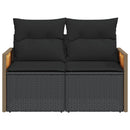 2-personers havesofa med hynder polyrattan sort