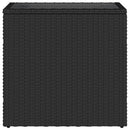 havebord med glastop 58x27,5x55 cm polyrattan sort