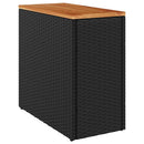 havesidebord med træplade sort 58x27,5x55 cm polyrattan