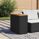 havesidebord med træplade sort 58x27,5x55 cm polyrattan