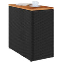 havesidebord med træplade sort 58x27,5x55 cm polyrattan