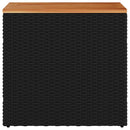 havesidebord med træplade sort 58x27,5x55 cm polyrattan