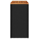 havesidebord med træplade sort 58x27,5x55 cm polyrattan