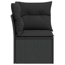 havesofahjørne med hynder sort polyrattan