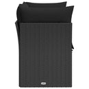 havesofa med hynder 2-personers sort polyrattan