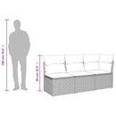 havesofa med hynder 3-personers sort polyrattan