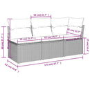 havesofa med hynder 3-personers sort polyrattan