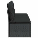 havesofa med hynder 3-personers sort polyrattan