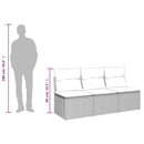 havesofa med hynder 3-personers sort polyrattan