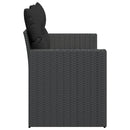havesofa med hynder 2-personers sort polyrattan