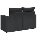 havesofa med hynder 2-personers sort polyrattan