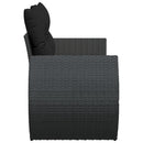 havesofa med hynder 2-personers sort polyrattan