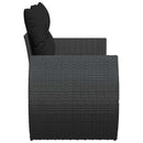 havesofa med hynder 2-personers sort polyrattan