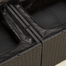 havesofa med hynder 2-personers sort polyrattan