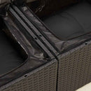 havesofa med hynder 2-personers sort polyrattan