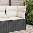 hjørnemodul til havesofa med hynder polyrattan sort