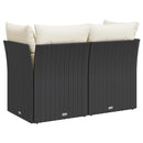 2-personers havesofa med hynder polyrattan sort