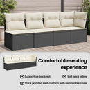 4-personers havesofa med hynder polyrattan sort