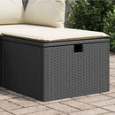 haveskammel med hynde 55x55x37 cm polyrattan sort
