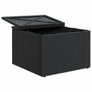 haveskammel med hynde 55x55x37 cm polyrattan sort