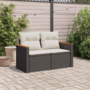 2-personers havesofa med hynder polyrattan sort