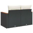 2-personers havesofa med hynder polyrattan sort