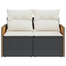 2-personers havesofa med hynder polyrattan sort