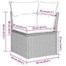 hjørnemodul til havesofa med hynder polyrattan sort