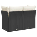 2-personers havesofa med hynder polyrattan sort