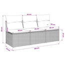 3-personers havesofa med hynder polyrattan sort