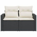 2-personers havesofa med hynder polyrattan sort
