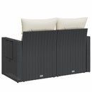 2-personers havesofa med hynder polyrattan sort