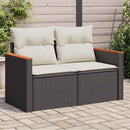 2-personers havesofa med hynder polyrattan sort