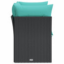 2-personers havesofa med hynder polyrattan sort