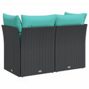 2-personers havesofa med hynder polyrattan sort