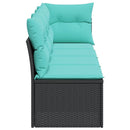4-personers havesofa med hynder polyrattan sort
