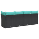 4-personers havesofa med hynder polyrattan sort