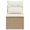 sofamodul til haven med hynder polyrattan beige